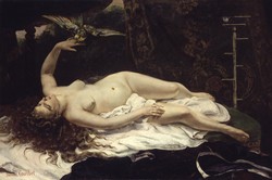 Woman with a Parrot, Jean-Désiré-Gustave Courbet